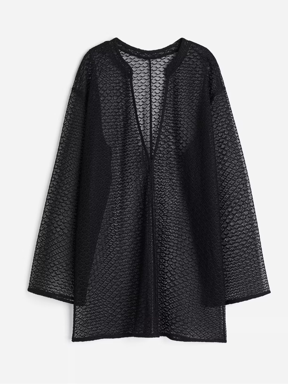 H&M NWT Black Sheer mesh Textured swimsuit cover up dress
